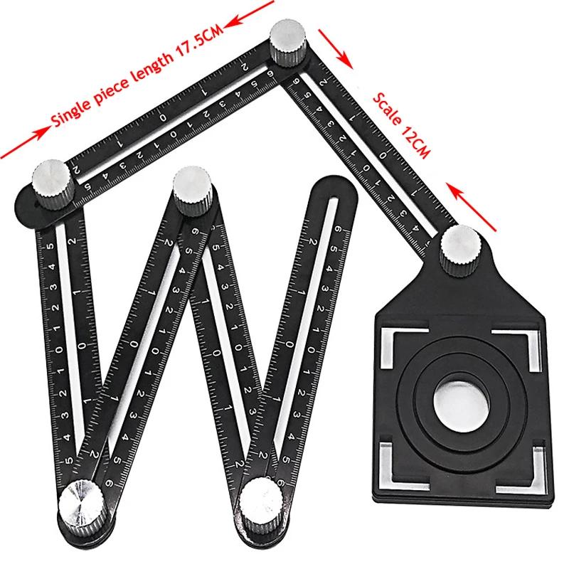 Règle de mesure multi-angle, outils de Construction, règle de positionnement pliante en aluminium, o