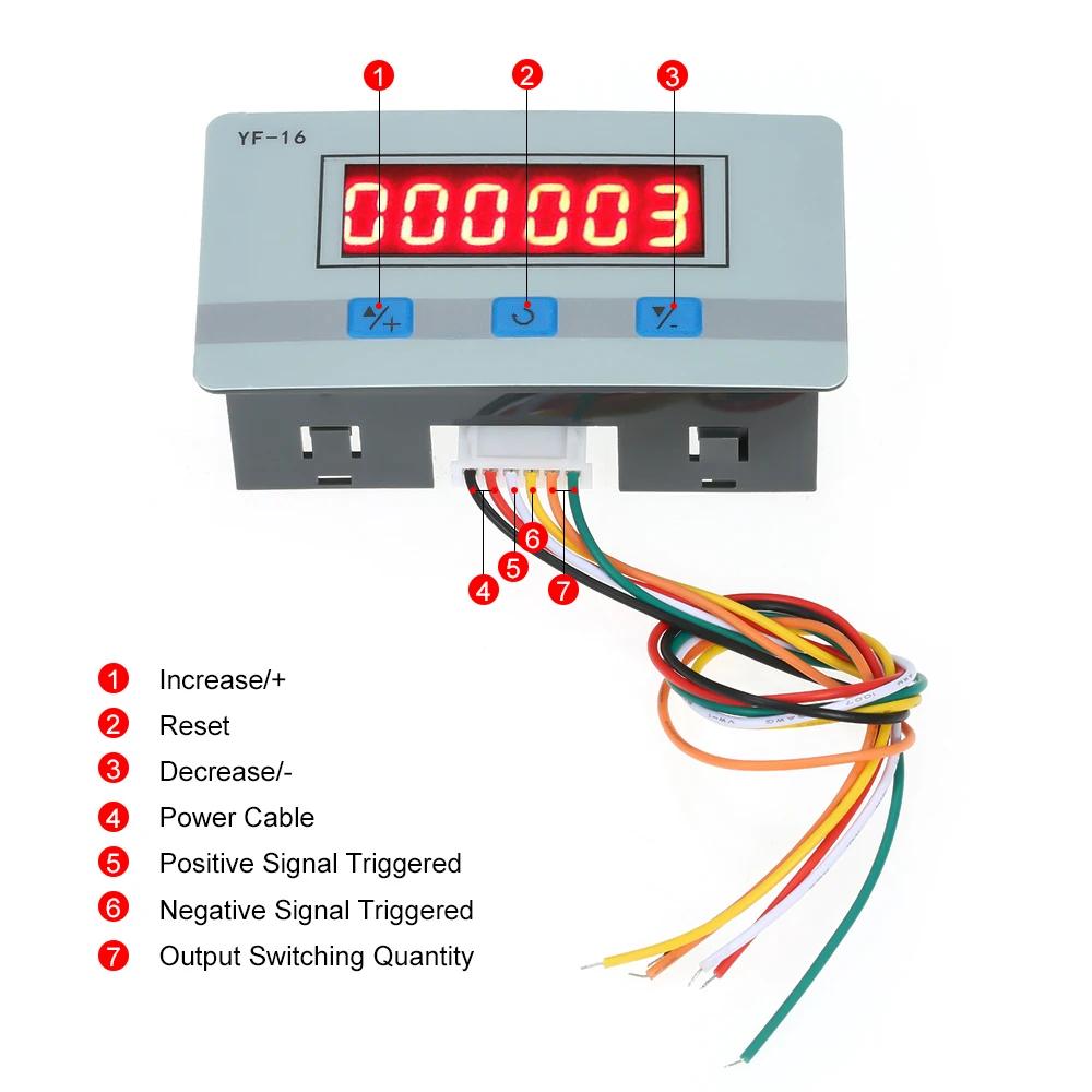 Mini module de compteur numérique LED, totalisateur électronique DC/AC5V ~ 24V avec interface de sig