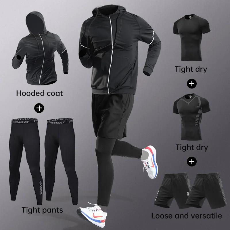 Ensemble fitness séchage rapide homme - Vêtements course sport entraînement cyclisme automne hiver