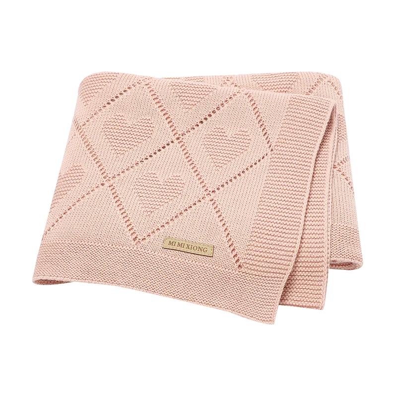 Couvertures pour bébé Super doux nouveau-né coton tricot mois poussette pépinière lange d'emmaillota