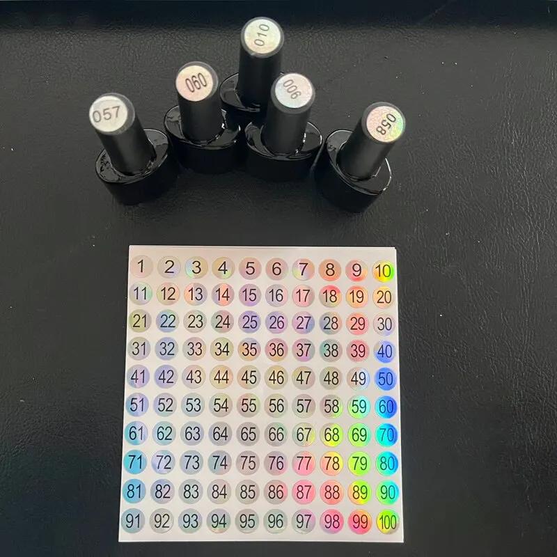 Étiquette autocollante avec numéro Laser, 5 feuilles (1-500), pour vernis à ongles, affichage des po