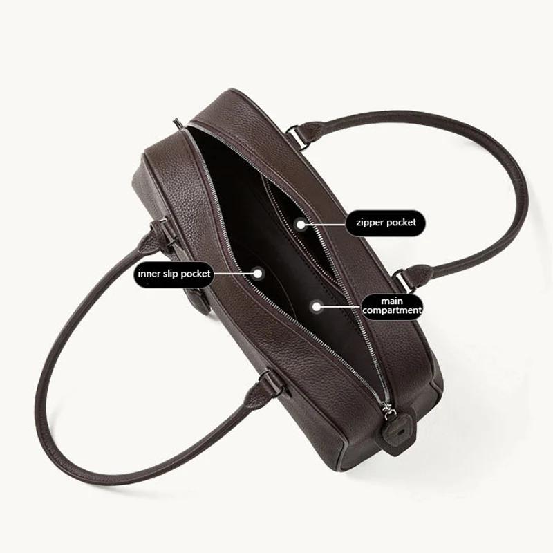 Nouveau Sac Boston 2026 pour Femme en Cuir Véritable de Haute Qualité, avec Poignée Supérieure, Coul