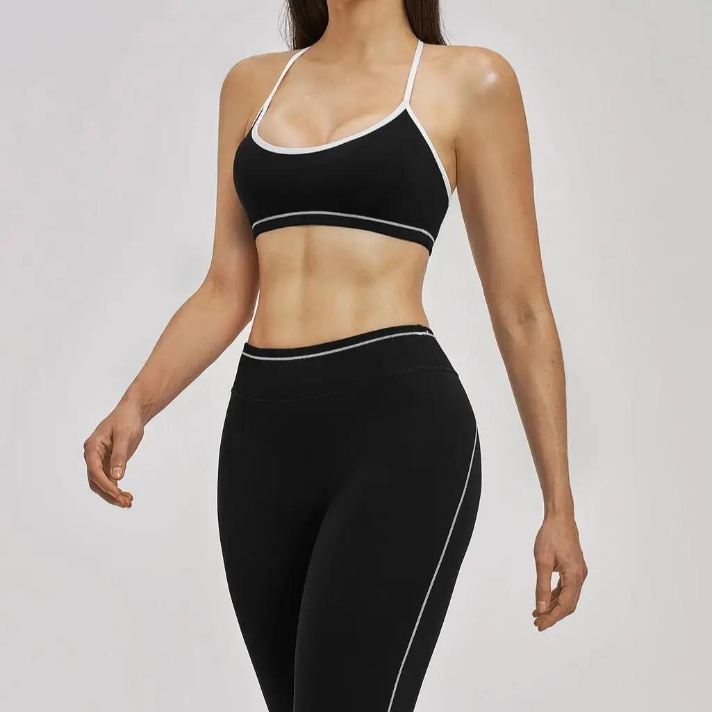 Ensemble de sport Ningyu pour femmes, ensemble de yoga 2 pièces, soutien-gorge de sport respirant, l