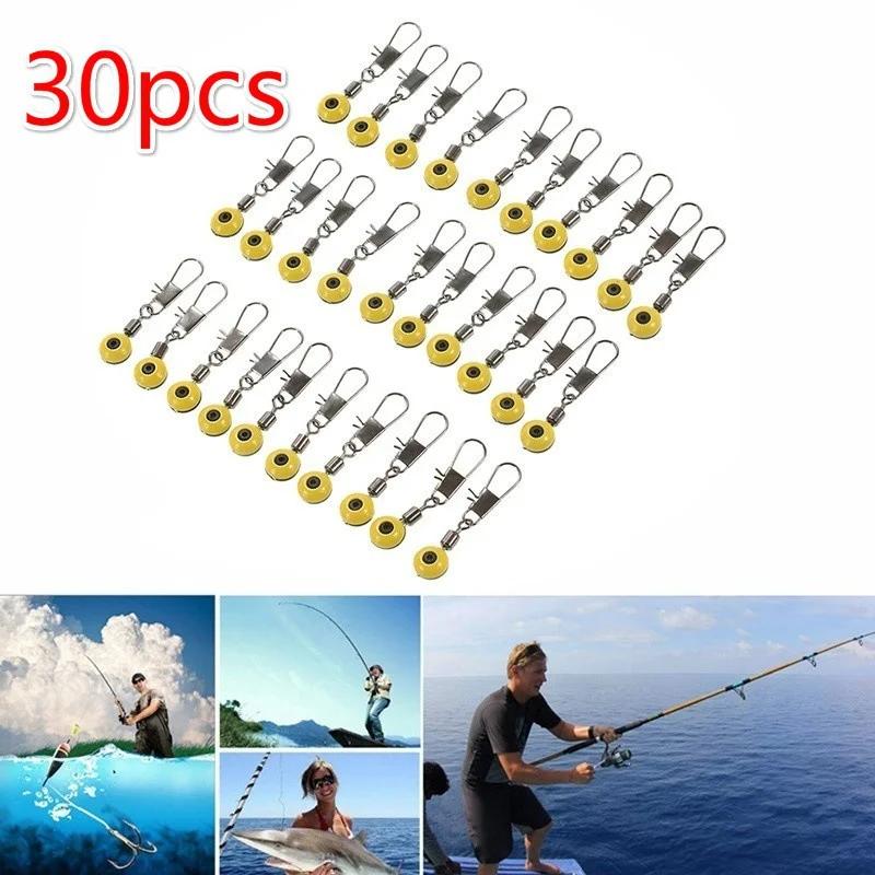 30 pièces/ensemble flotteur de pêche Bobber arrête les haricots spatiaux connecteurs mer eau salée o