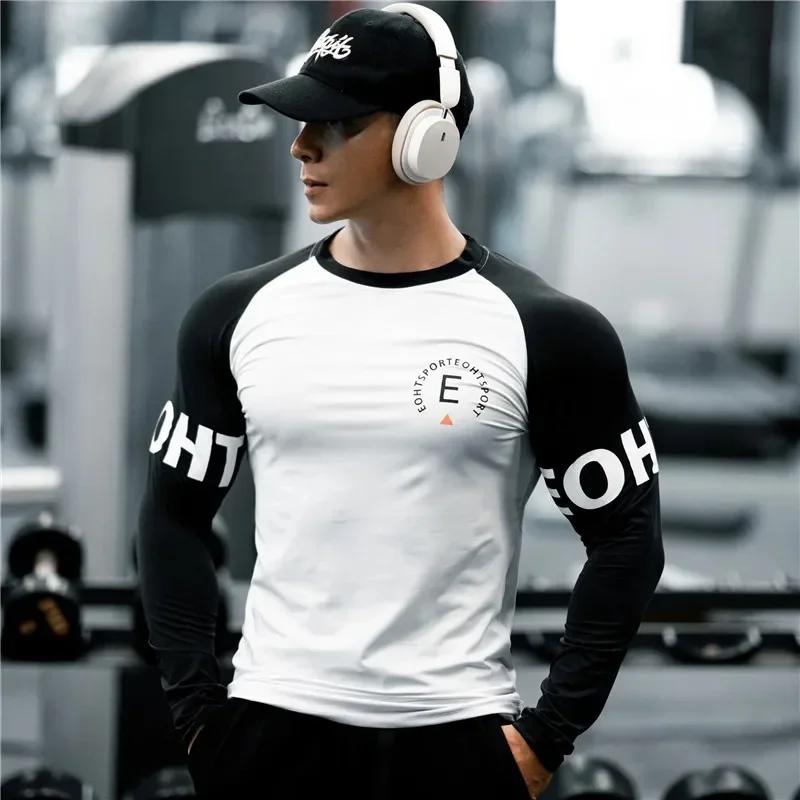 T-shirt de basket-ball homme manches longues séchage rapide respirant ajusté pour entraînement sportif