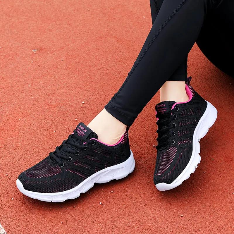 Baskets femme décontractées marche respirantes plates maille blanche mode 2024 sport