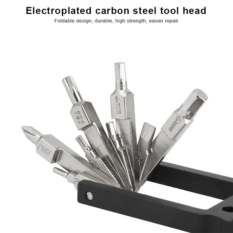 Ensemble d'outils de réparation de vélo 20 en 1, clé à rayons hexagonaux pliable multifonction, outi