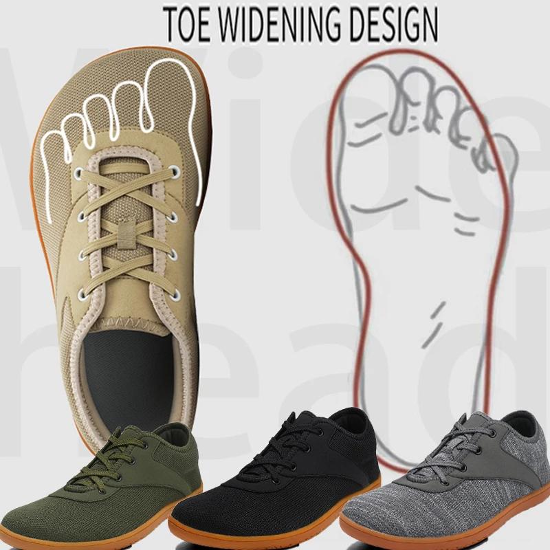 Chaussures de marche pieds nus pour hommes avec bout large et chaussures minimalistes dispersées, ad