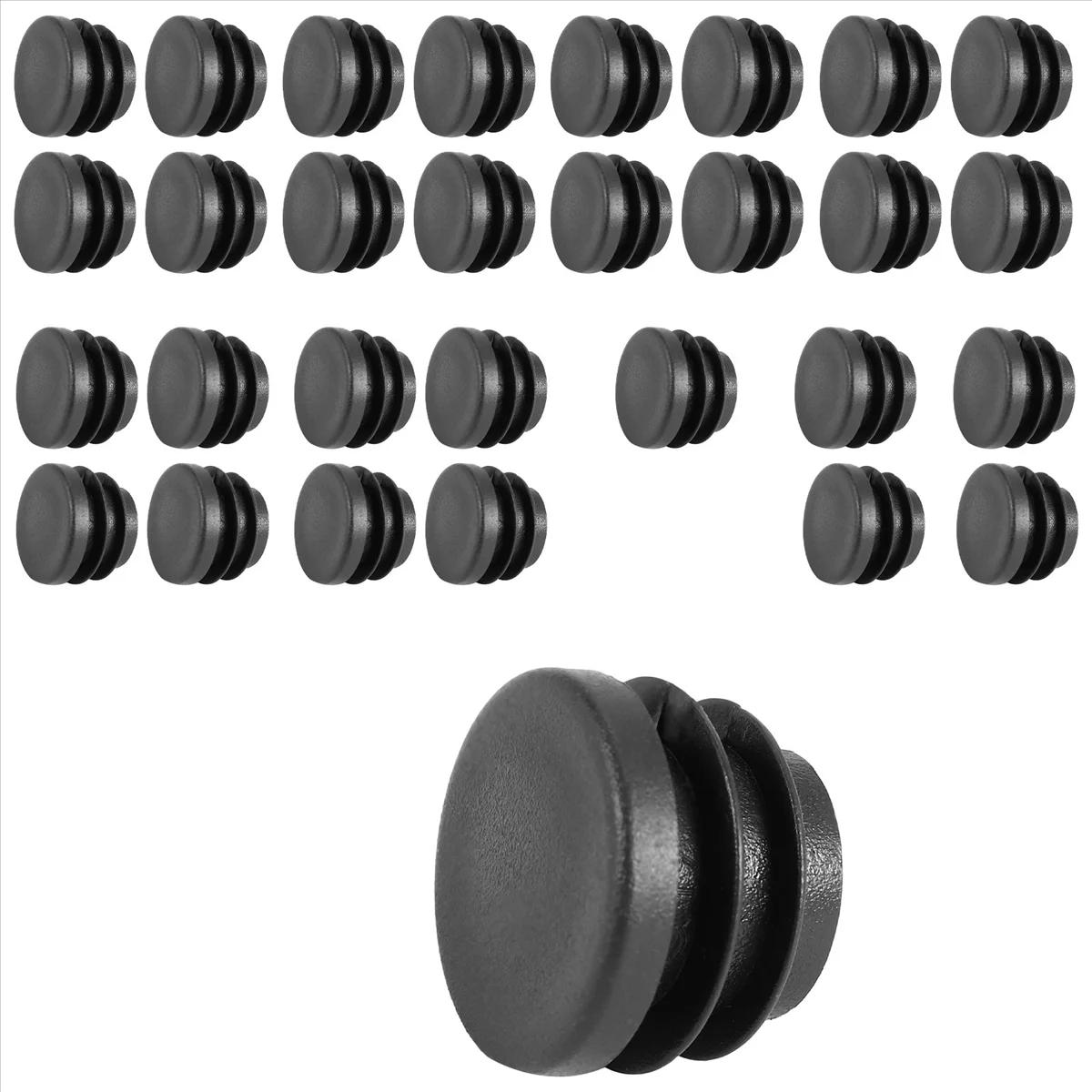 Embout d'insertion de tuyau de tube de jambe de chaise de table ronde, diamètre de 19mm, noir, 30 pi