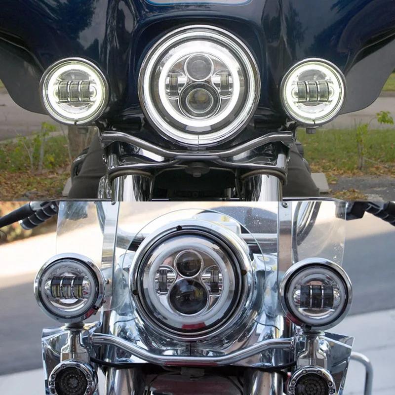 2 pièces 30W 4.5 pouces Moto Led antibrouillard 6000K DRL Led phare pour Harley Moto Moto ampoule d'