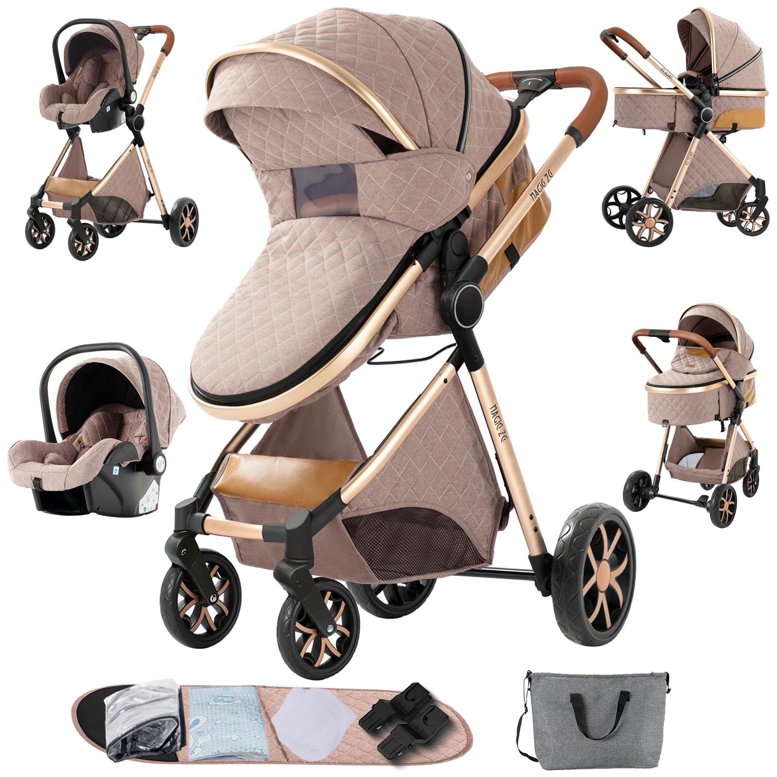 Système de voyage pour poussette 3 en 1, landau chaud avec panier de couchage, poussette légère pour