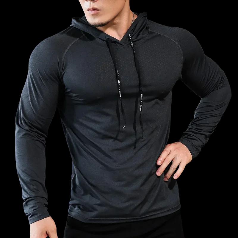 Sweat-shirt à capuche pour hommes, survêtement de Fitness, de Sport, de course, de Gym, d'entraîneme