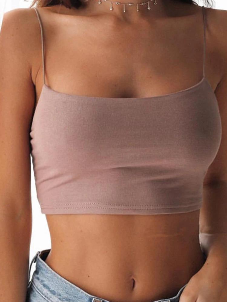 Débardeur Sexy noir licou haut court femmes été Camis dos nu Camisole mode décontracté bustier tubul