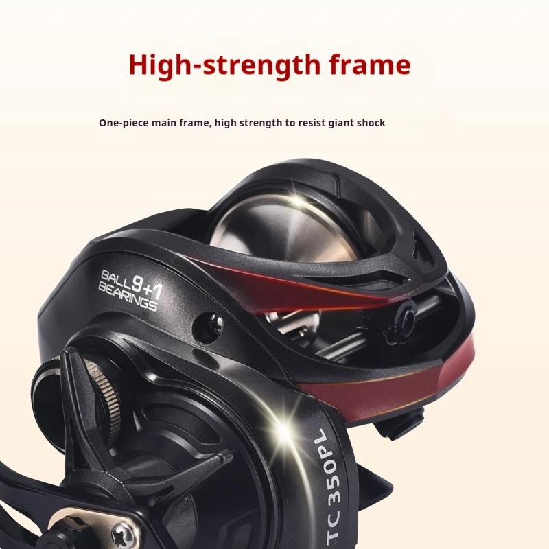 Moulinet Baitcasting de pêche en mer Lézard, bobine en métal de grande capacité, lancer longue porté