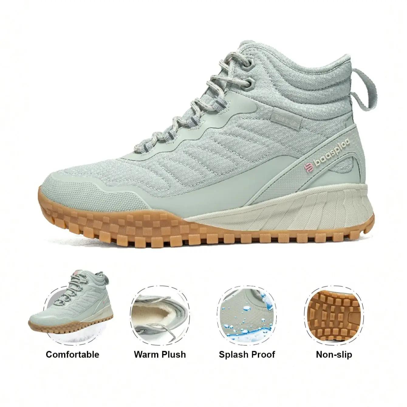 Baasploa-Baskets d'hiver en peluche pour femmes, bottes de neige chaudes, chaussures imperméables co
