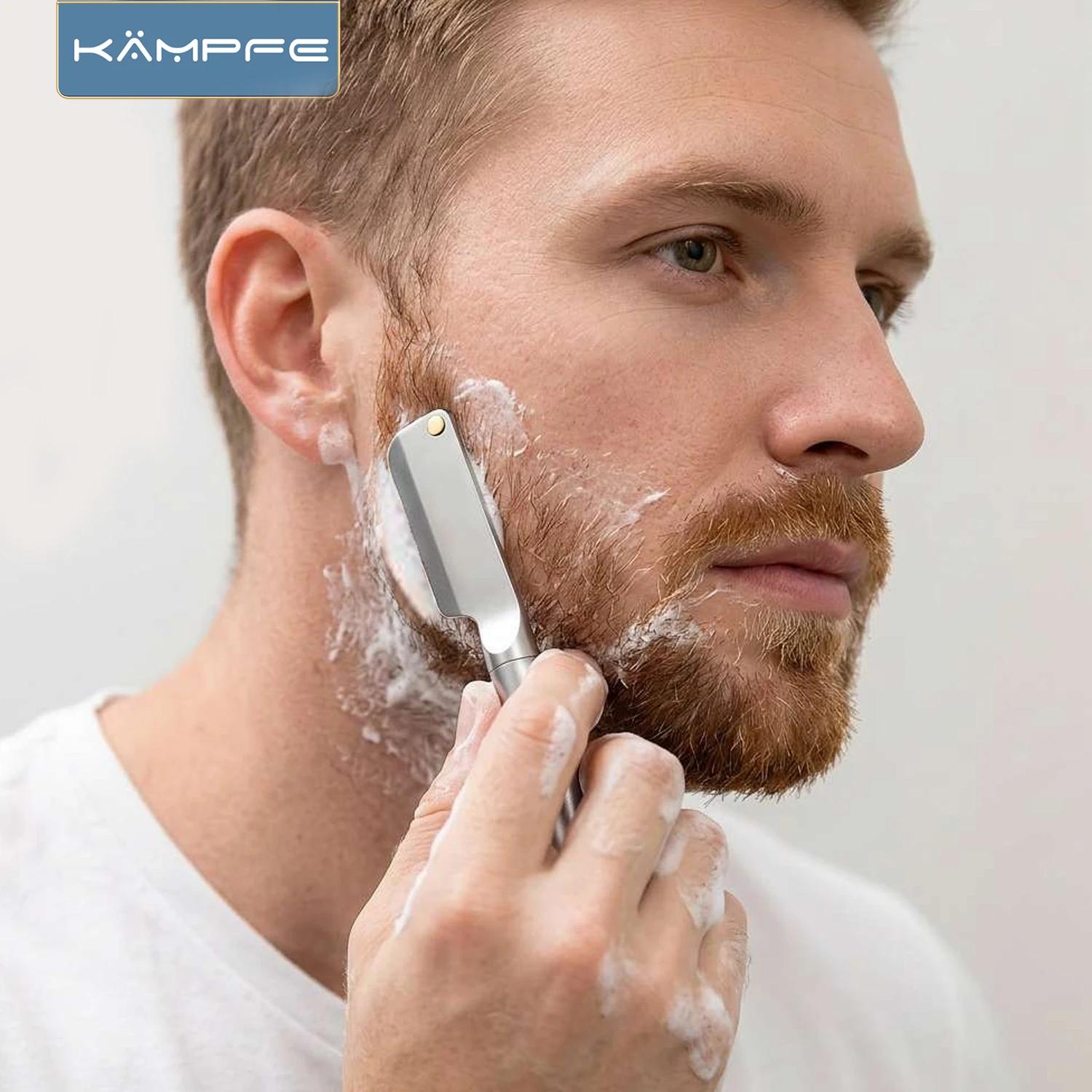 Rasoirs classiques manuels KAMPFE, usinage CNC de sécurité de l'aluminium, pour la barbe et le coiff