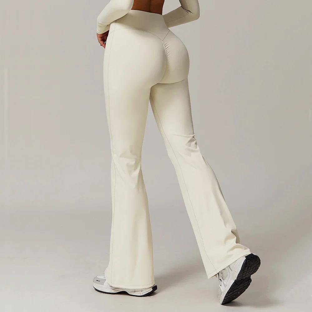 Leggings évasés taille haute pour femme, élastiques, effet push-up, pour fitness, yoga et entraîneme
