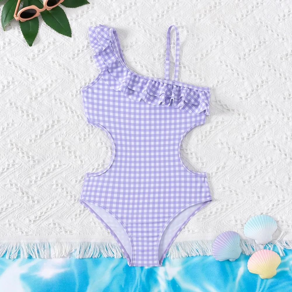 Maillot de bain une pièce à volants pour filles 5-14 ans - Mode été enfants adolescentes
