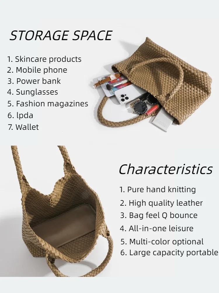 Sac à main rayé pour femmes, fourre-tout tissé élégant et décontracté, sac à bandoulière de luxe en