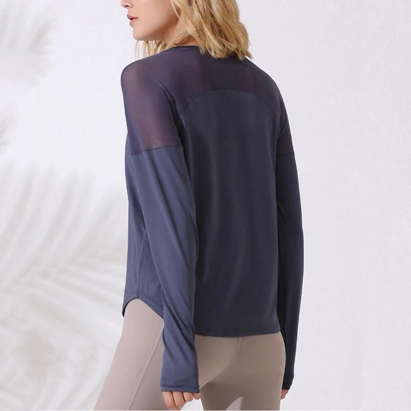 T-shirt de sport à manches longues pour femmes ample respirant de Yoga de course de Gym d'entraîneme