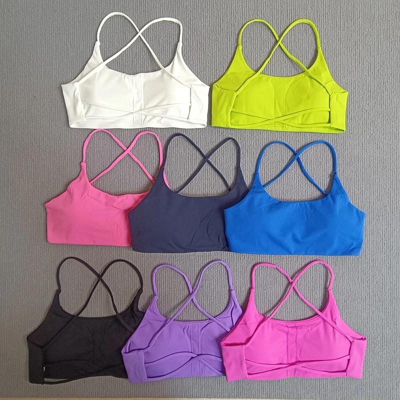 Soutien-gorge de Sport de Yoga Sexy, dos croisé creux pour femmes, haut serré, sous-vêtements de Yog