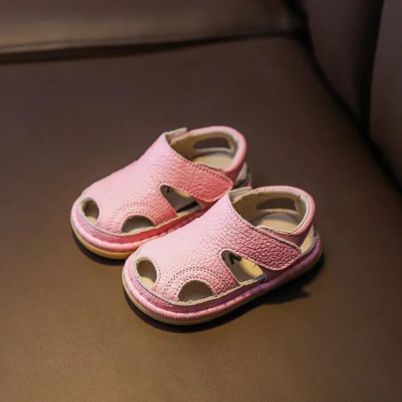 Sandales d'été pour bébés filles et garçons, chaussures Anti-collision pour tout-petits, sandales de