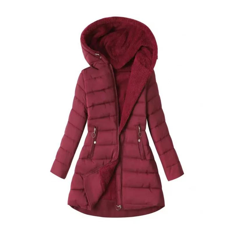 Nouvelle veste en coton mi-longue pour femme, collection automne-hiver 2026, cintrée, ajustée, à cap