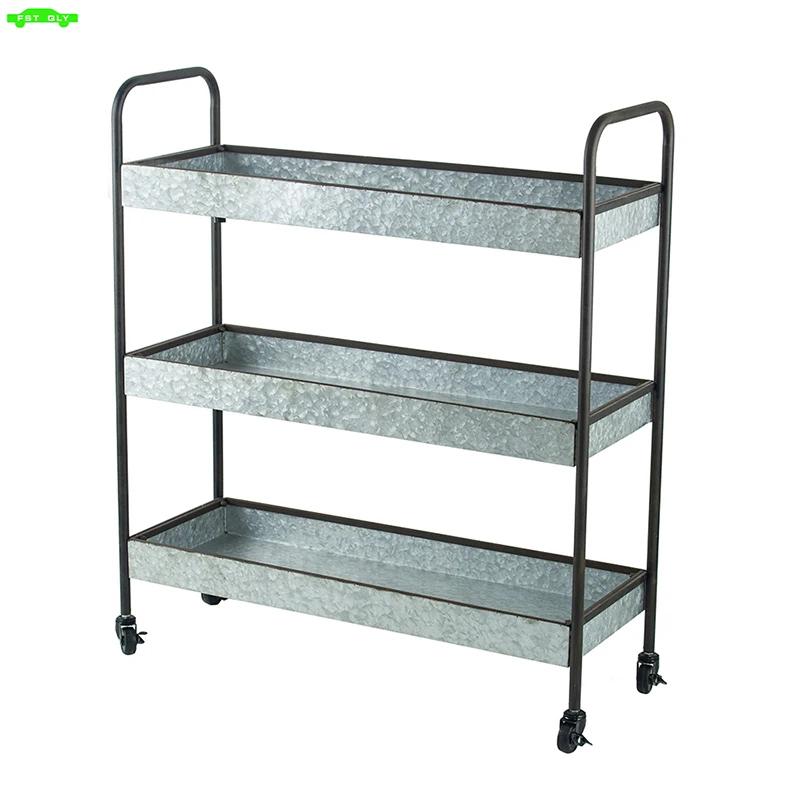 Étagère Galvanisée à 3 Niveaux, 35x12.5x40 Pouces