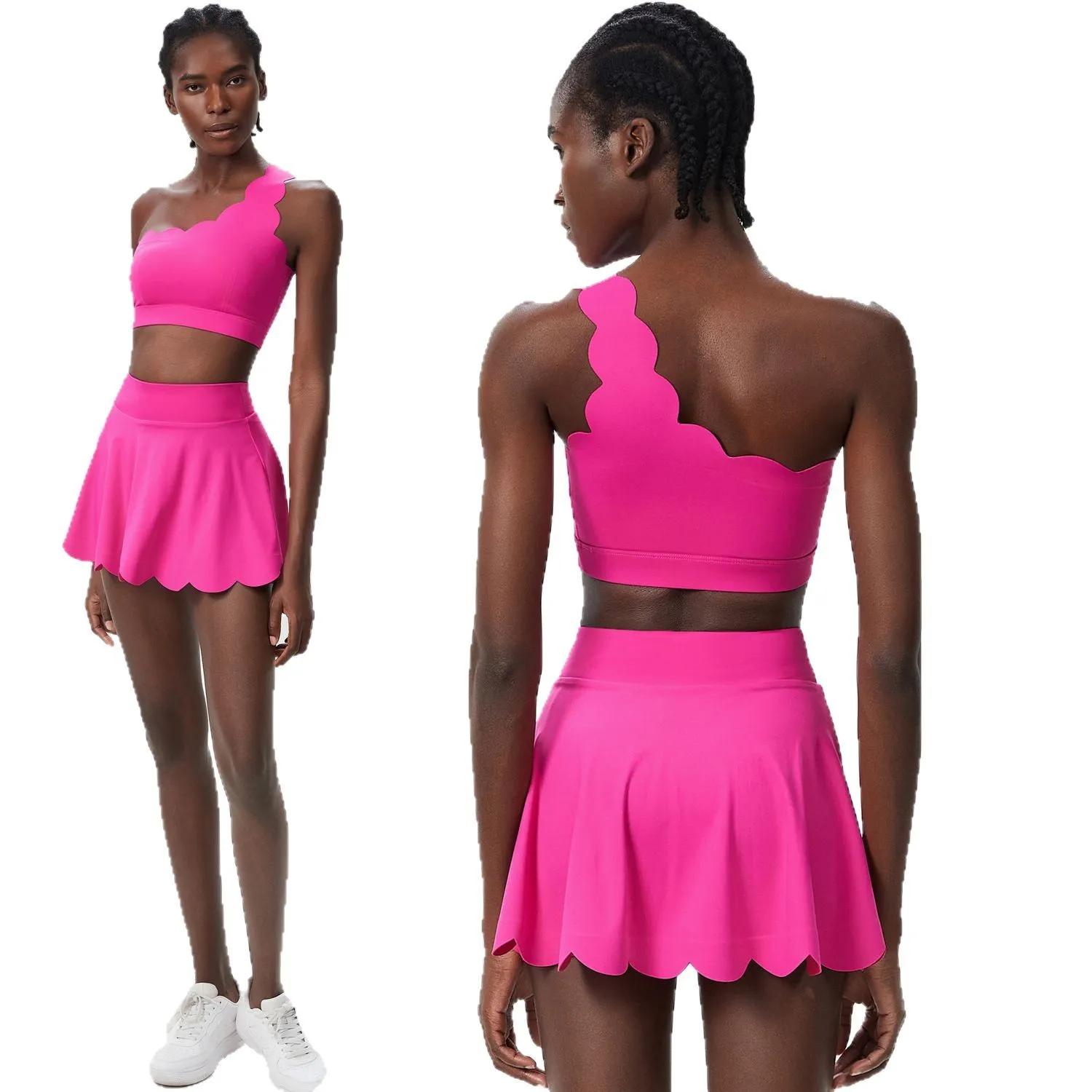 Ensemble deux pièces de fitness et de yoga pour femme, vêtements de sport, court, respirant, à sécha