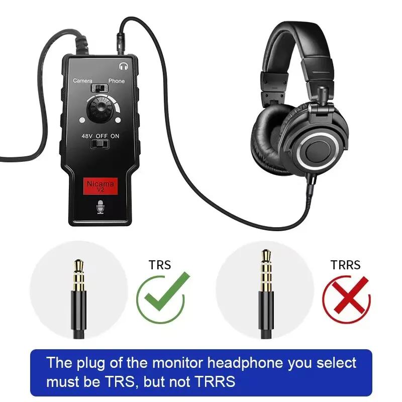 Adaptateur de Microphone/guitare Nicama V2 XLR femelle vers 3.5mm, préampli de Microphone pour iPhon