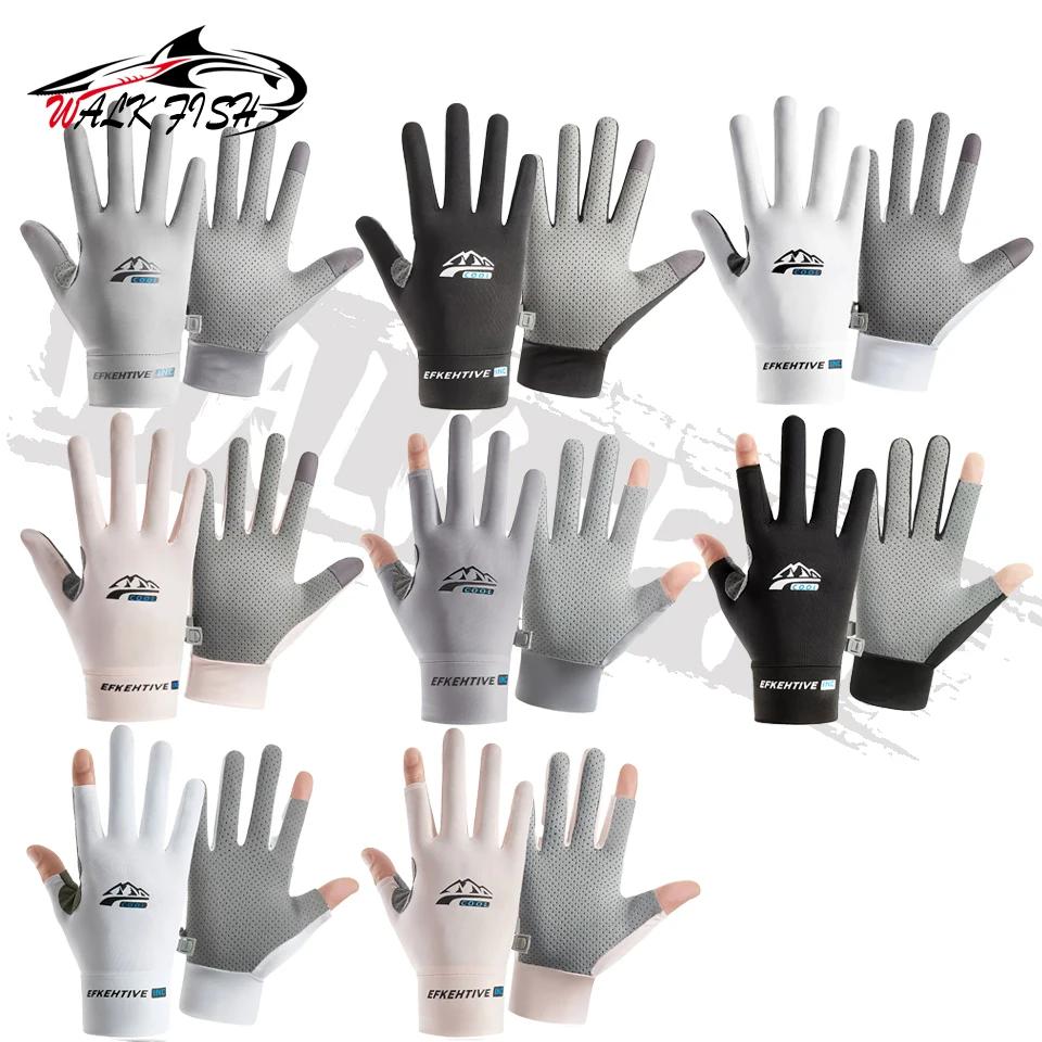 Gants sans doigts pour hommes et femmes, Protection solaire UV, demi-doigt pour la pêche, la pagaie,