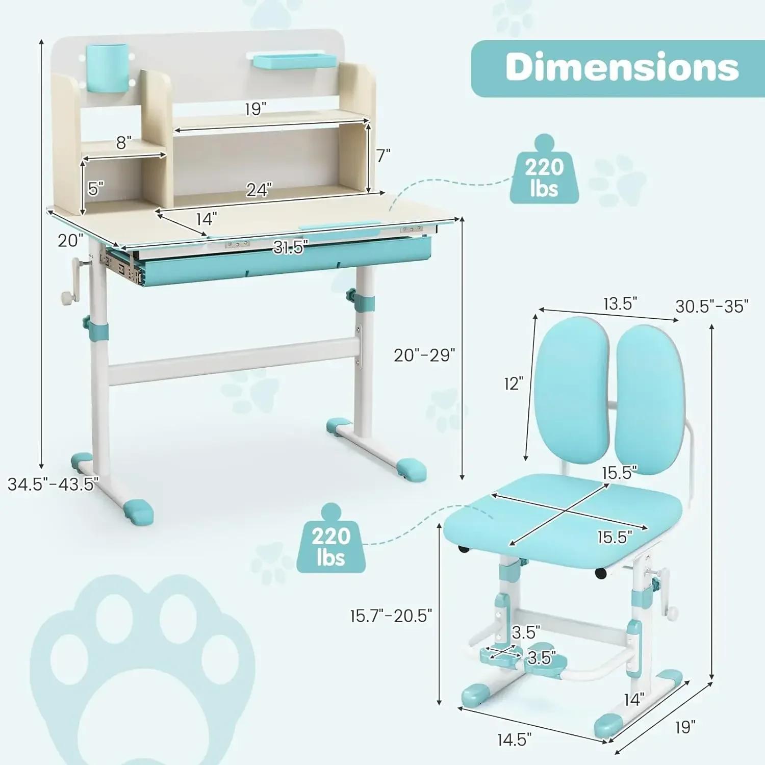 Un ensemble de bureau et de chaises pour enfants, ensemble de table et de chaises d'étude scolaire p