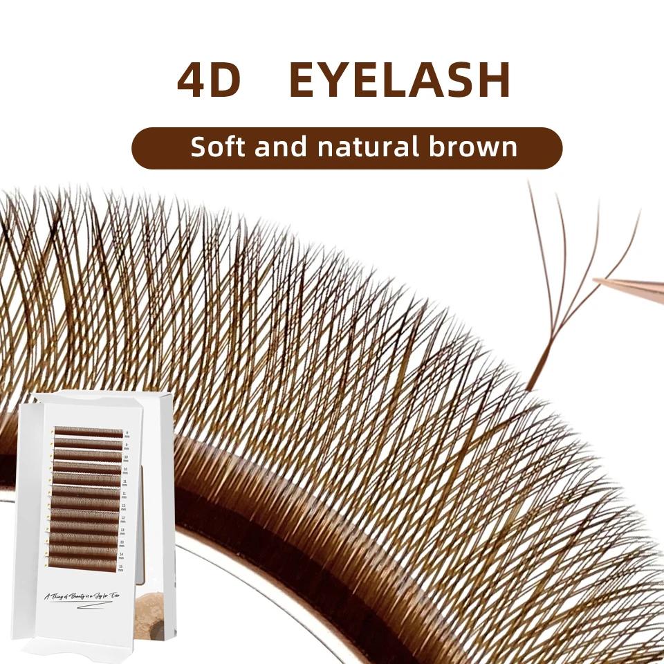 AGUUD marron W en forme de cils 4D 5D 3D fée trèfle cils préfabriqués Bloom Fans Volume Extensions d