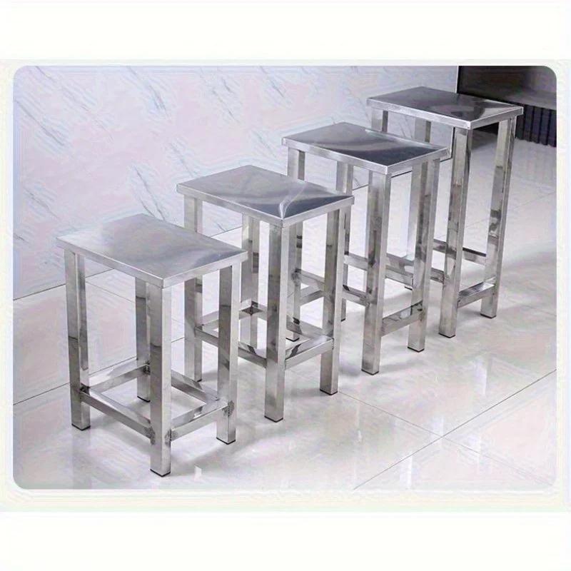 Tabouret carré en acier inoxydable, tabouret à langer pour chaussures de salle blanche, tabouret de