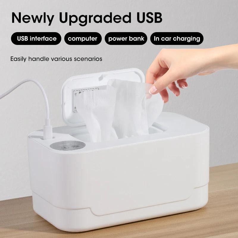 Écran LED chauffe-lingettes pour bébé, distributeur de serviettes humides, Portable, Charge USB, cha
