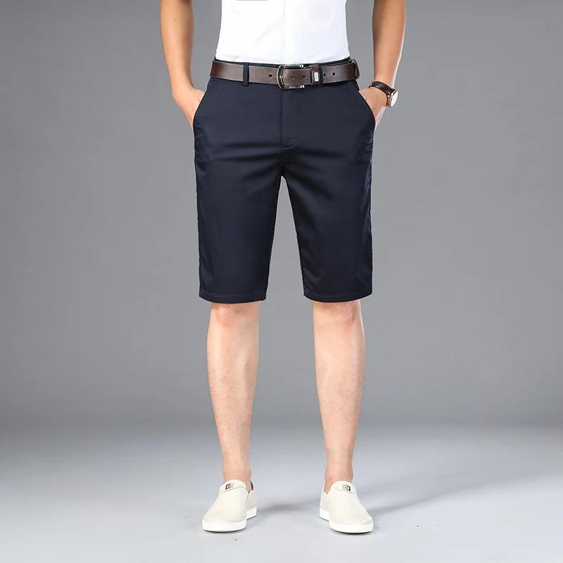 Short décontracté pour hommes, 6 couleurs, droit, élastique, mode Business, pantalon court fin, marq