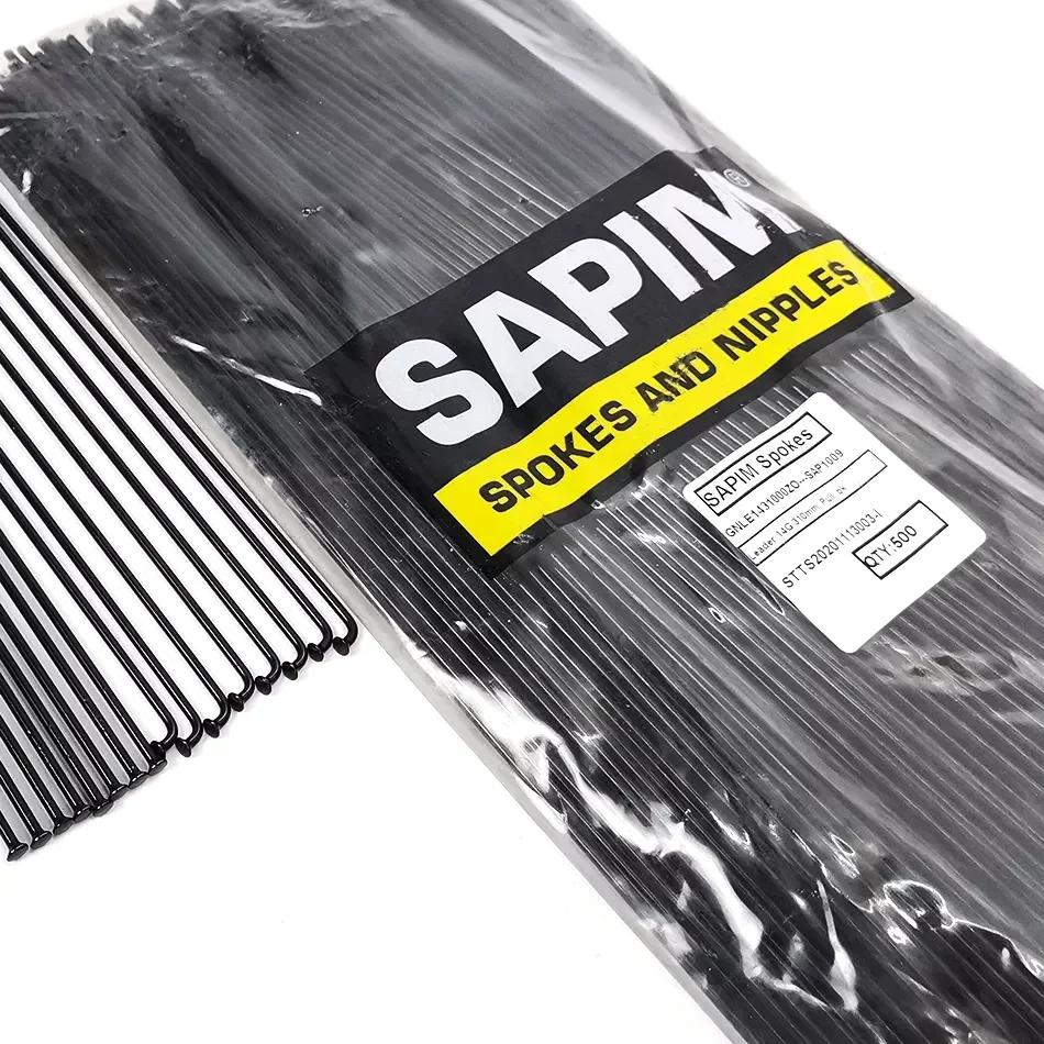Rayons de vélo SAPIM 2.0 rayons ronds j-bend/à traction droite vélos noirs avec rayons à capuchon en
