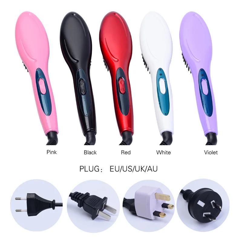 Nouveau Peigne à lisser électrique professionnel, brosse à cheveux, fers à lisser, prise ue/US/UK/AU