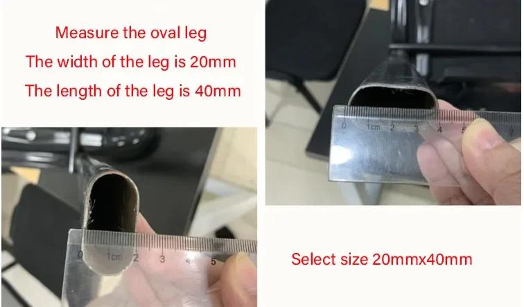 Embouts ovales en plastique noir, bouchons d'étanchéité, inserts de tube, couvercle de section de tu
