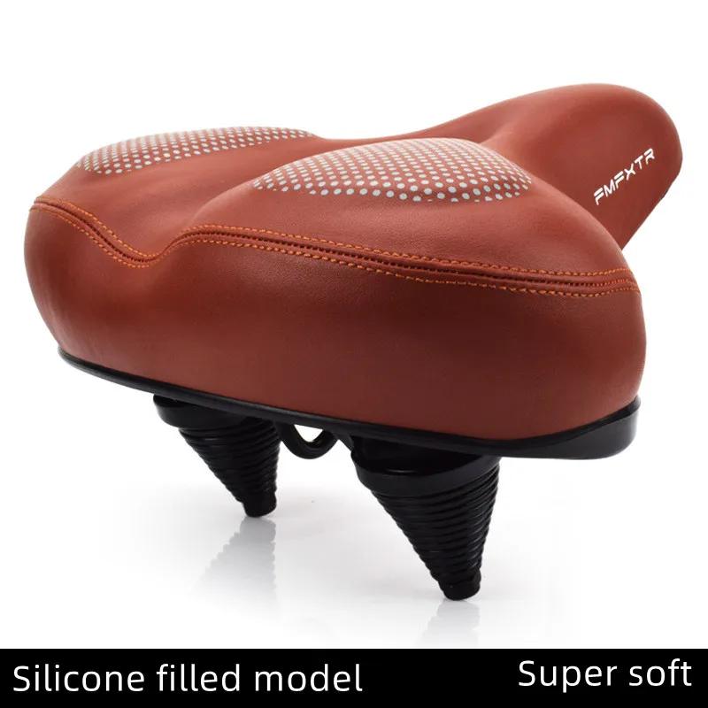 Selle de vélo souple en éponge épaisse, selle en Silicone longue Distance, coussin de siège de vélo