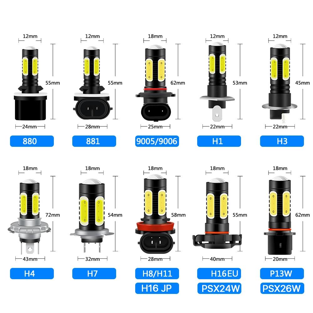 2 pièces H11 H8 H9 LED antibrouillard jaune blanc 9006/HB4 9005/HB3 H27 881 voiture Automobile ampou