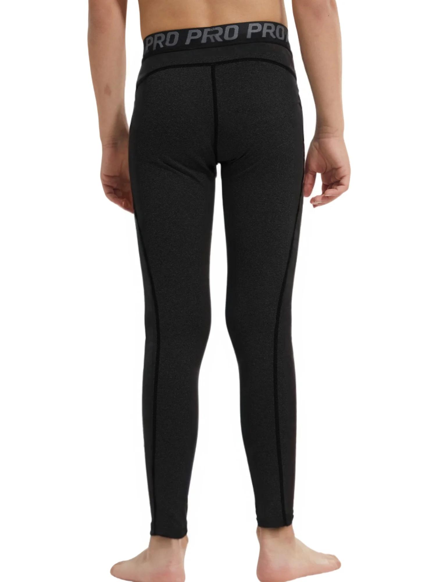 Leggings de Compression pour jeunes garçons, collants d'entraînement athlétique, de course, de sport