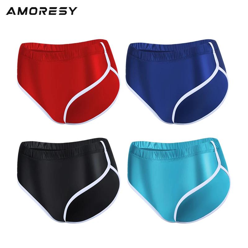Amoresy femmes soyeux pantalons chauds Sexy Fitness Yoga maillot de plage short élastique étudiant m
