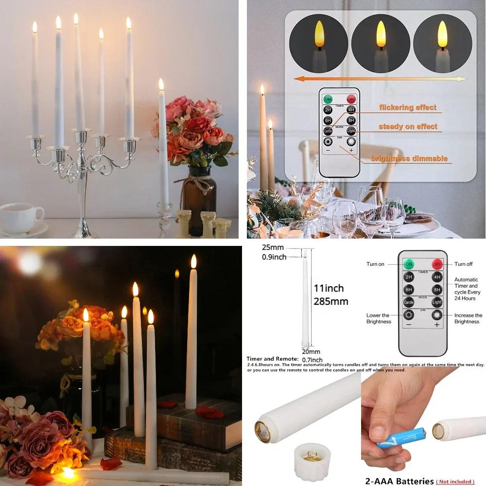 Bougie LED scintillante sans flamme, bougie chauffe-plat à piles, fête de Noël à la maison, décorati