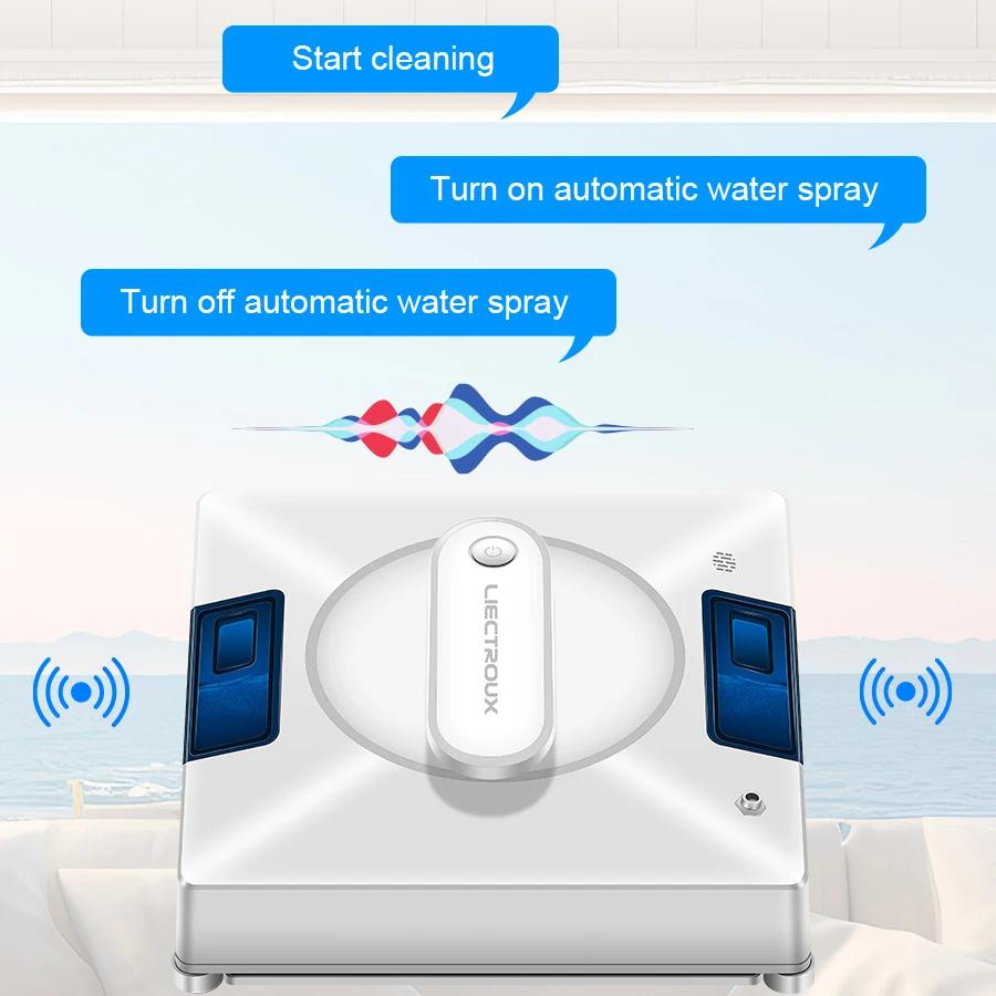 Robot nettoyeur de vitres Liectroux YW509, pulvérisation d'eau bidirectionnelle, robot de nettoyage