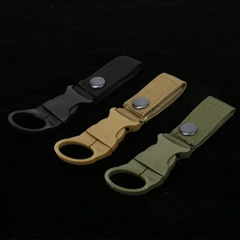 Mousqueton de fixation pour bouteille d'eau d'extérieur, en sangle nylon, pour ceinture, sac à dos,