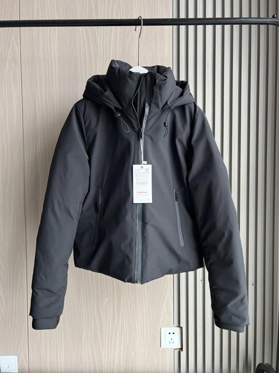 ETJ 2025 automne/hiver nouveau femmes court imitation vent imperméable à capuche épais chaud coton v