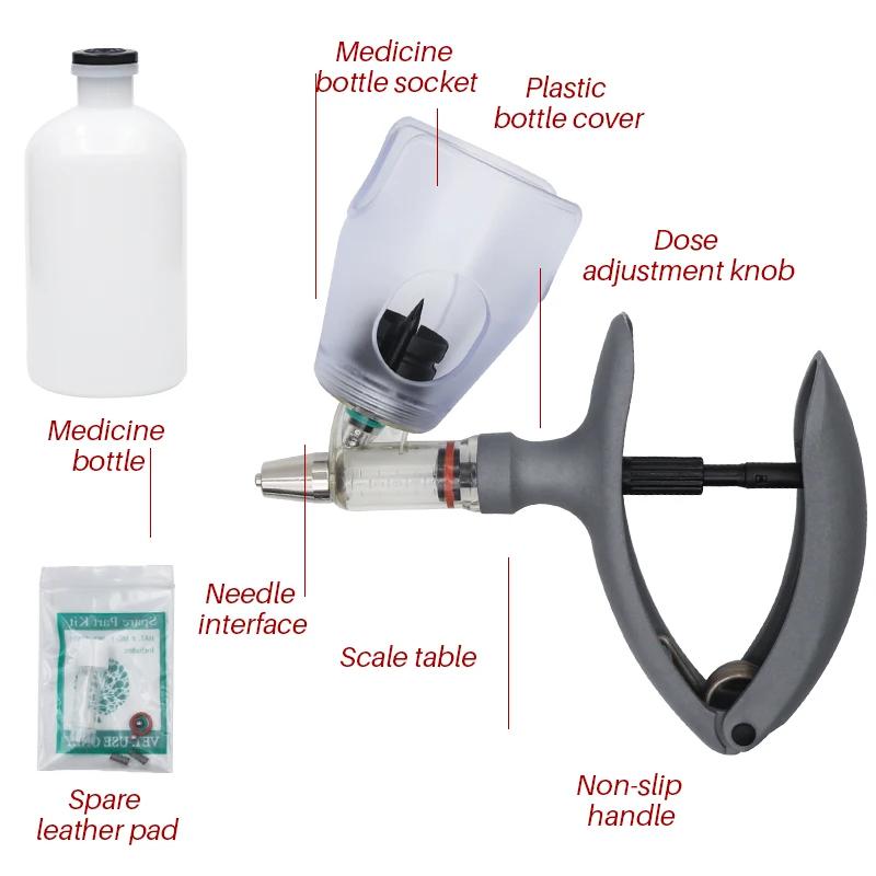 Seringue vétérinaire pour animaux de 2Ml/5Ml, injecteur de vaccin continu réglable pour poulet, coch