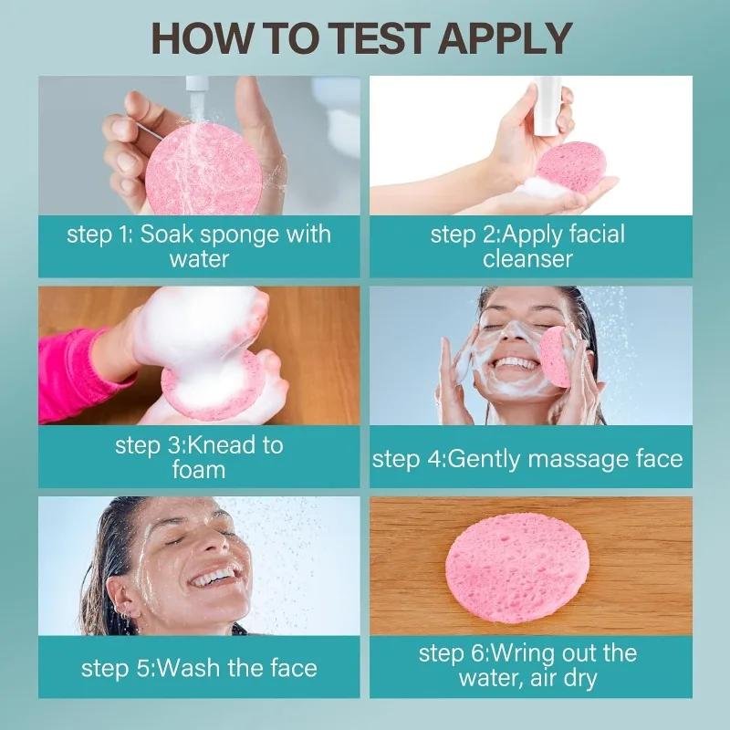 50-1000 pièces compresser visage lavage bouffée pâte de bois naturelle éponge visage lavage bouffée