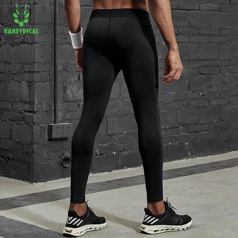 VANSYDICAL – pantalon de Compression pour hommes, collant de course avec rayures réfléchissantes, Le